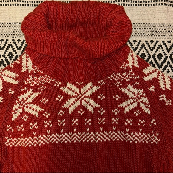 Polo by Ralph Lauren Red and White Turtleneck Sweater - Picture 3 of 7